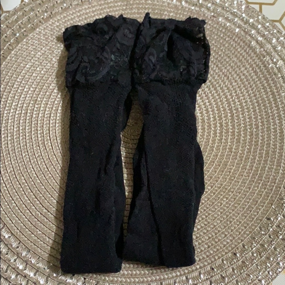 Black laced Over the Knee Socks